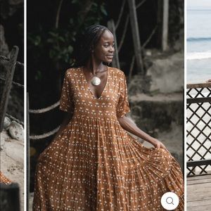 Daughters of India Chaaya Maxi Dress ~ Chai size small NWT